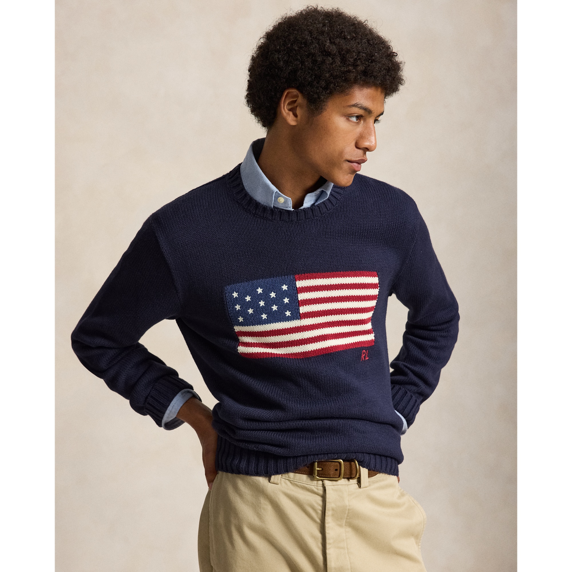 Polo Ralph Lauren Iconic American Flag Sweater – Hunter Navy